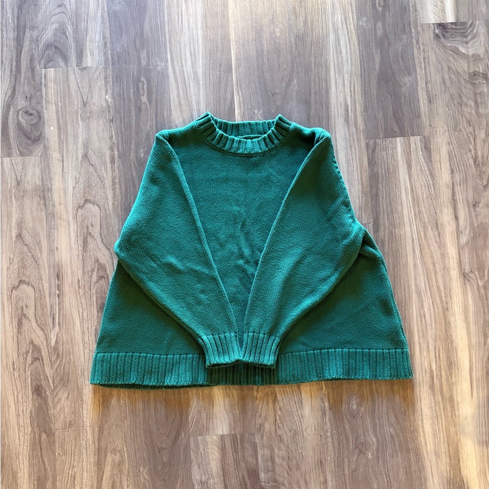 Crew Neck Women's Sweater in Emerald Green